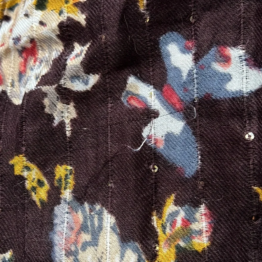 Target Floral Print Brown Sequin Scarf